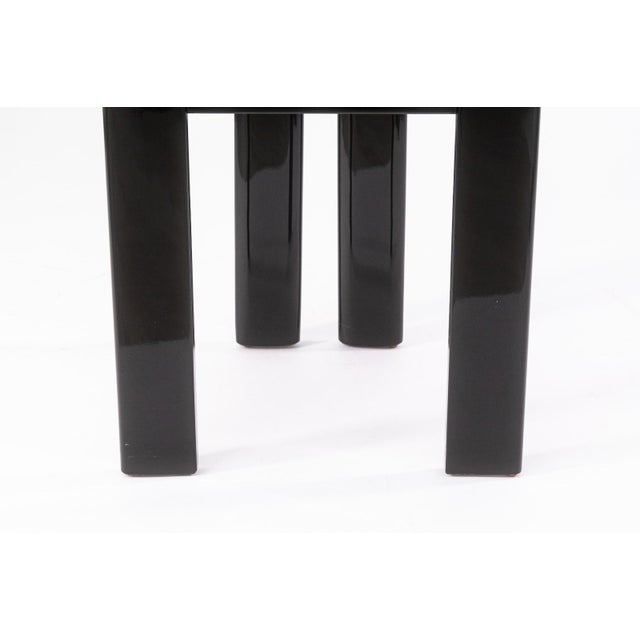 Black Pierre Cardin Italian Contemporary Modern Black Lacquer and Leather Side Chair For Sale - Image 8 of 11