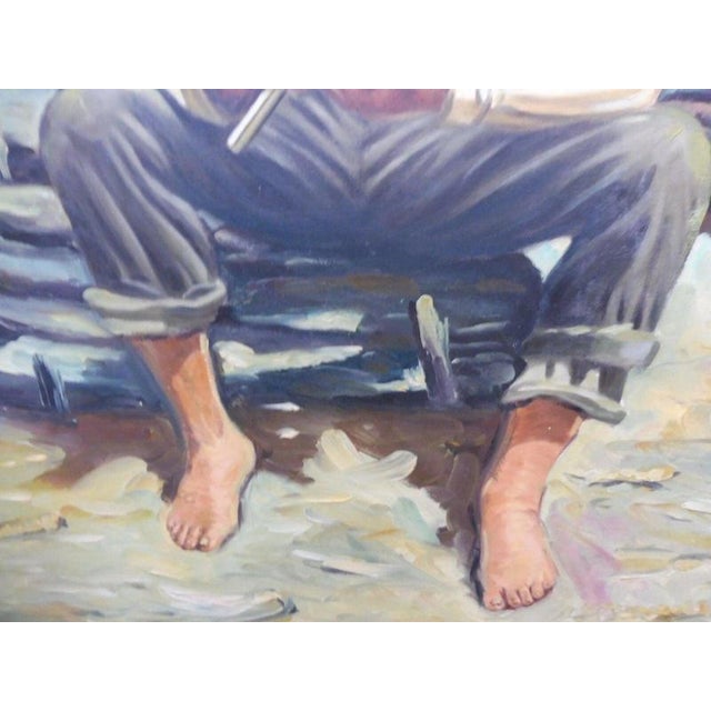 Chediac, The Worker, 1970s, Oil Painting on Canvas, Framed For Sale - Image 9 of 14
