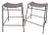 Fabulous pair of woven leather and iron bar stools, in the manner of Lila Swift and Donald Monell, believed to be circa...