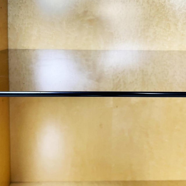 Italian Modern Light Briar with Smoked Glass Bookcase attributed to Saporiti, 1970s, Set of 3 For Sale - Image 10 of 18