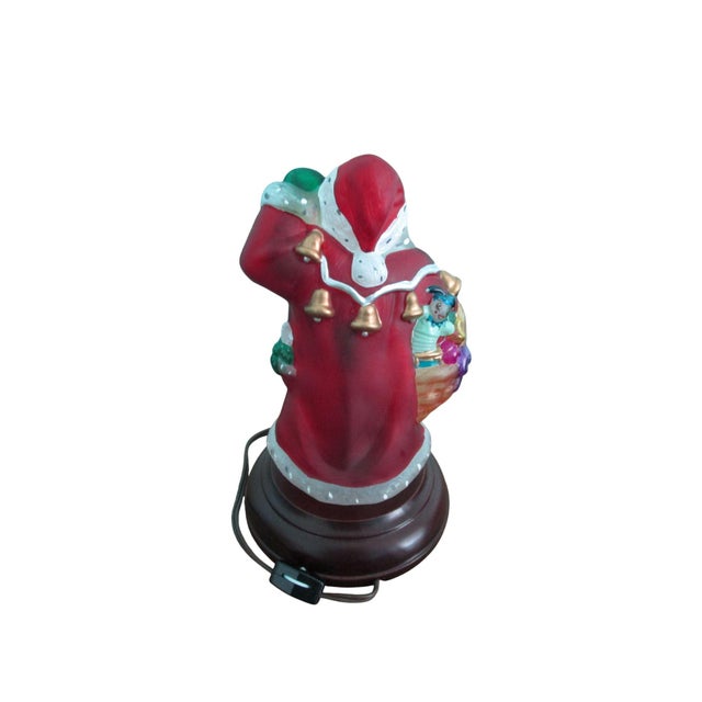 Red Vintage Old World Christmas Yuletide Santa Lamp 1997 Retired Works For Sale - Image 8 of 11
