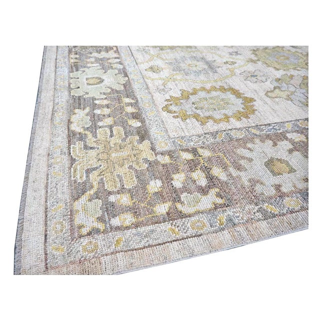 21st Century Turkish Oushak 10X14 Ash Brown, Buff & Khaki Handmade Area Rug #1144080 For Sale - Image 11 of 15