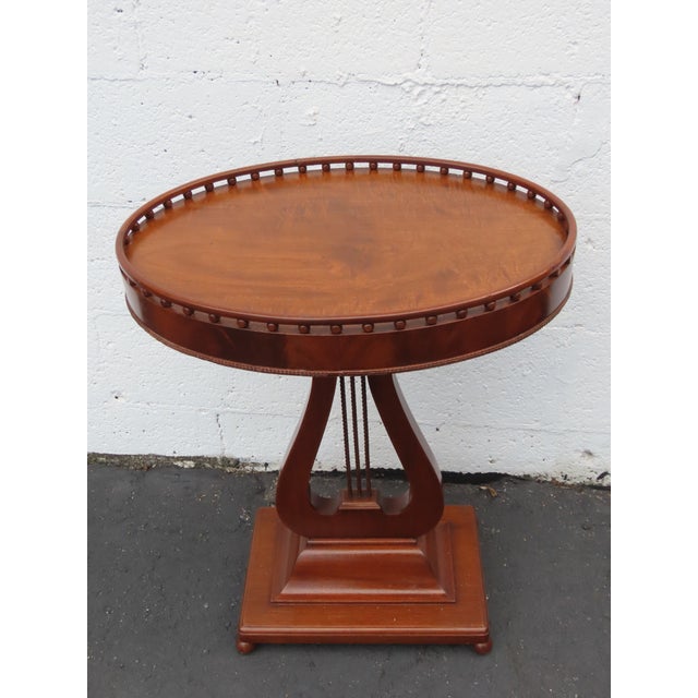 Mahogany Harp Side End Tables a Pair 6665 For Sale - Image 4 of 16