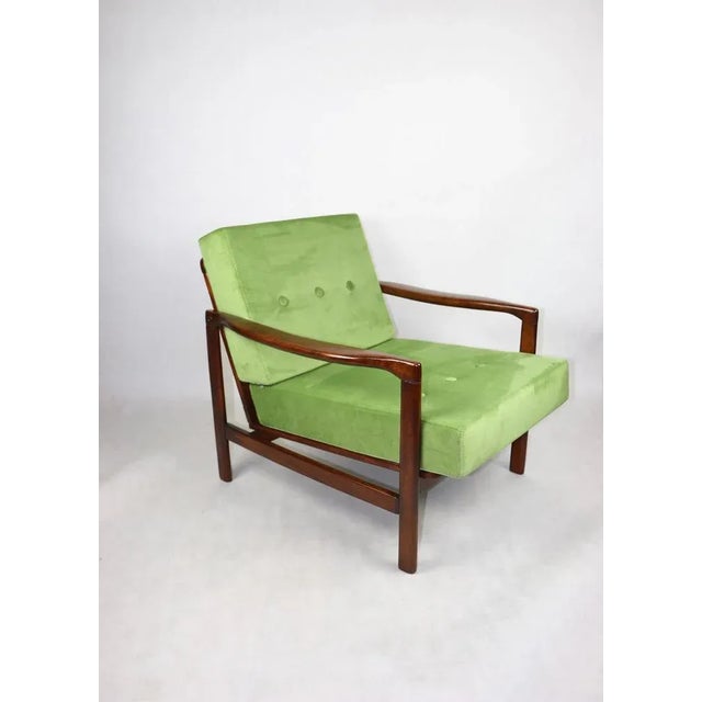 Chartreuse Vintage Light Green Armchair by Z. Baczyk, 1970s For Sale - Image 8 of 10