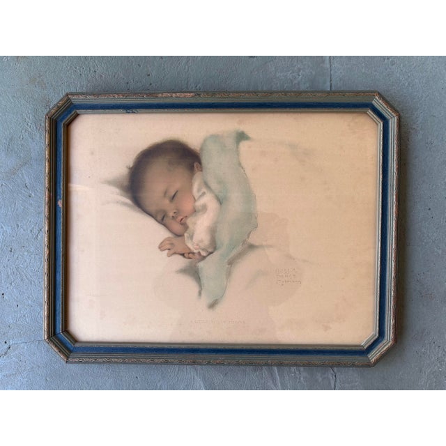 Set of Two Antique 1920s Bessie Pease Gutmann Baby Prints in Original Frames For Sale - Image 4 of 12