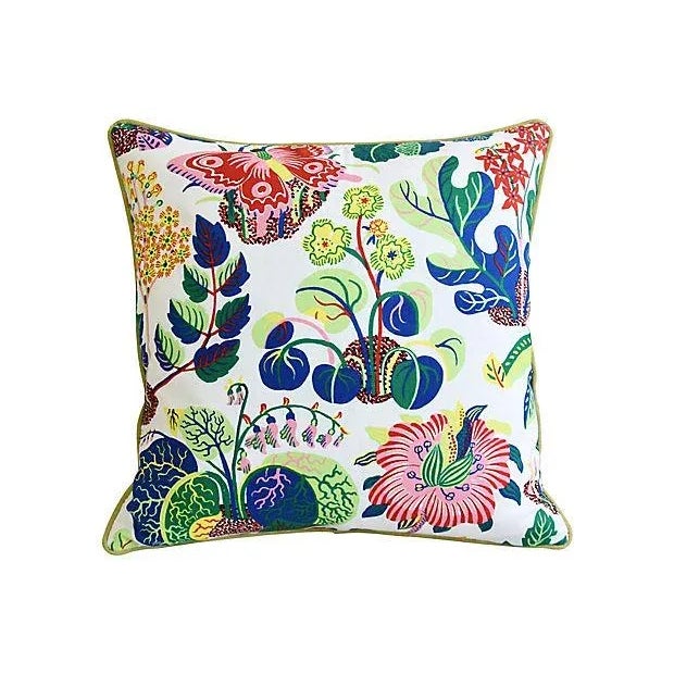 Green Schumacher Exotic Butterfly Floral Feather & Down Pillows 24" Square - Pair For Sale - Image 8 of 11