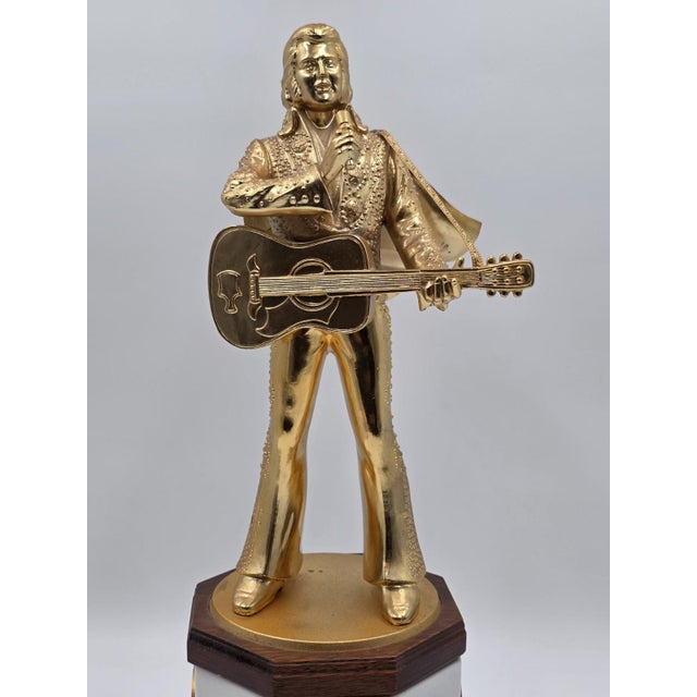 1970s Rare Empty New McCormick Elvis Presley 50th Birthday XL 18" Decanter Music Box For Sale - Image 13 of 18