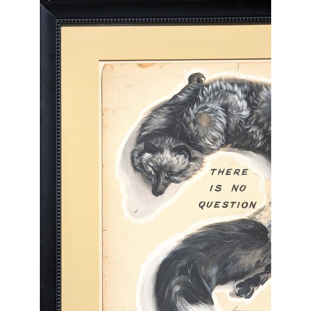 Early 20th Century Robert Joy "There is No Question" Early Modern Original Foley's Ad Layout with Mink Stole, Early 20th Century For Sale - Image 5 of 11