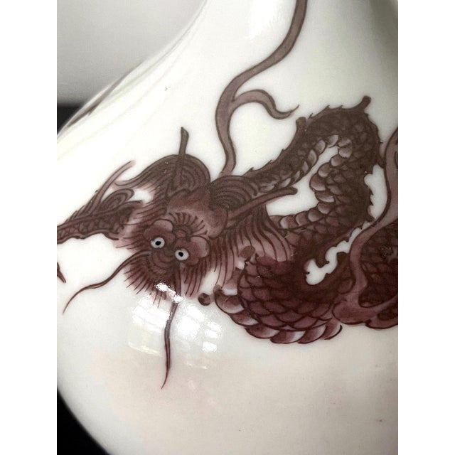 Japanese Porcelain Glazed Vase with Dragon Design Mazuku Kozan For Sale - Image 12 of 16