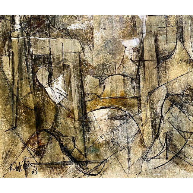 Vivaldo Martini, Abstract Composition No. 1, Oil on Canvas, 1963 For Sale - Image 7 of 12