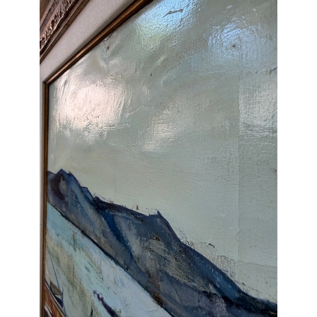 Textile Charles Levier “Village Corde” Original Oil on Canvas, Mid-20th Century For Sale - Image 7 of 10