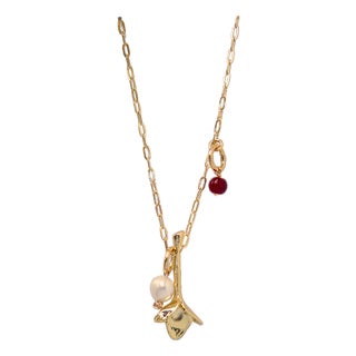 Flora Pendant Necklace - Red For Sale