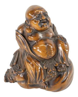 Late 19th Century Japanese Carved Boxwood Okimono of Buddha