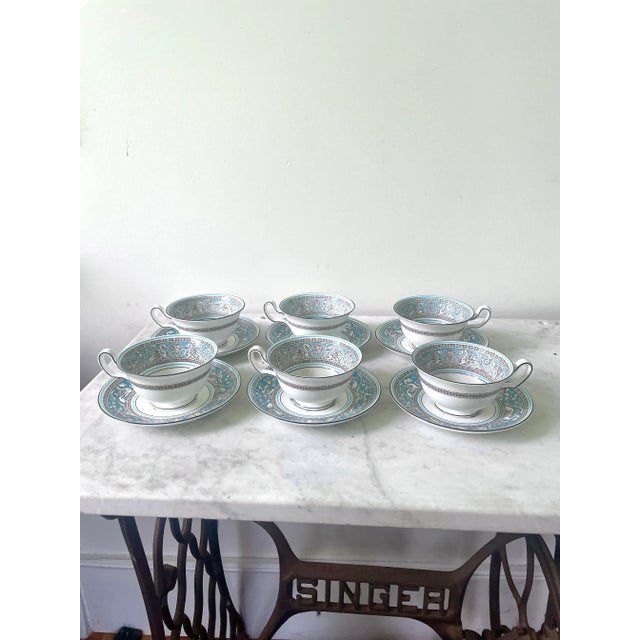 Very special set of wedgewood Florentine tea cup. Comes as one cup and saucer. For a set of six.