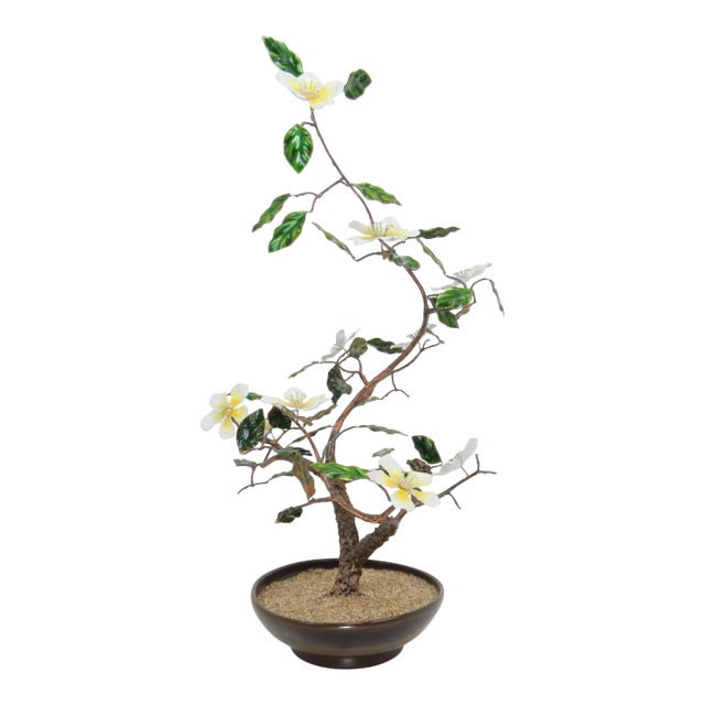 Vintage Extra Large Bovano Bronze Copper and Enamel Floral Arrangement For Sale