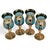 Vintage Venetian Tre Fuochi Turquoise Ombre Art Glass Decanter Set - Set of 5 For Sale - Image 14 of 18