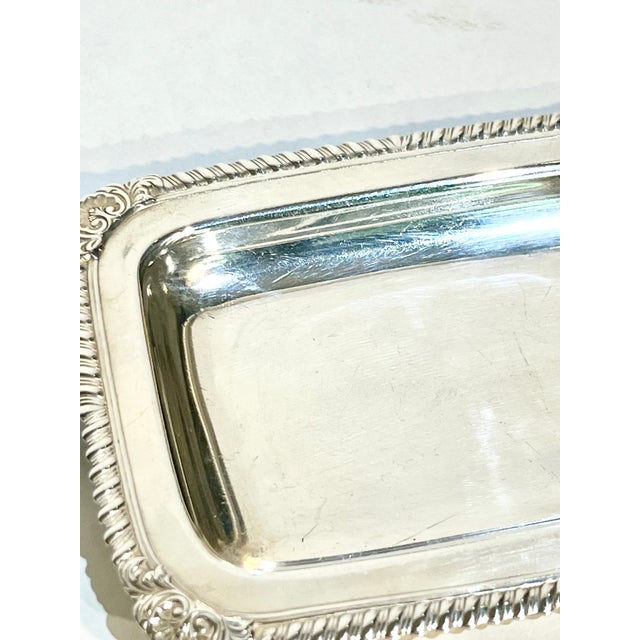 Vintage Matched Pair of Petite French Silver Plate Calling Card Trays With Shell Detailing For Sale - Image 13 of 13