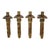 A set of four oversized antique Art Deco architectural lighting fixtures, crafted from brass, dating to approximately...