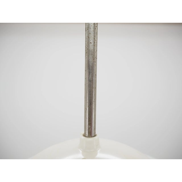 1950s Mid-Century Glass and White Bakelite Chandelier, Czechoslovakia, 1960s For Sale - Image 5 of 13