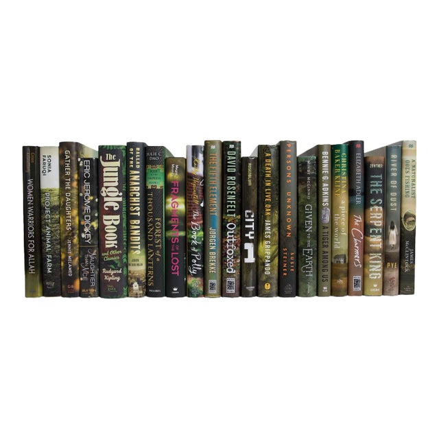 Decorative Books - Woodlands Dust Jacket Books - Green Books By The Foot For Sale