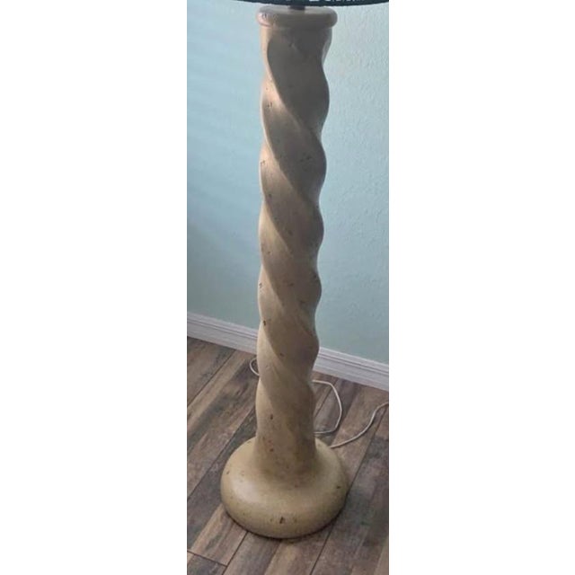 Postmodern 1980s Postmodern Michael Taylor Style Twisted Plaster Floor Lamp For Sale - Image 3 of 7