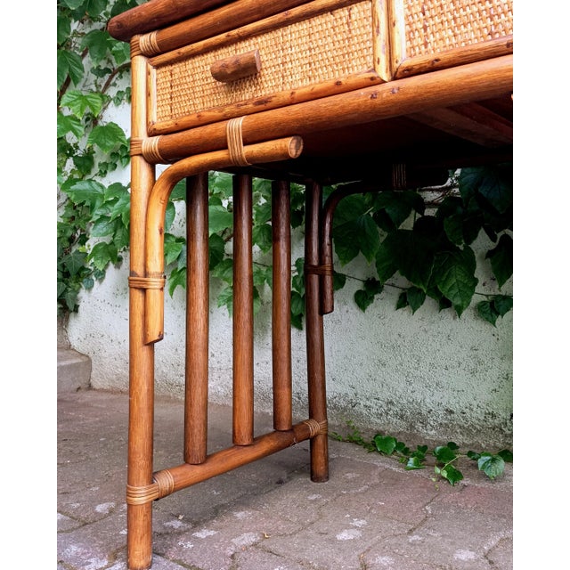Rattan Dressing Table, 1960s For Sale - Image 6 of 9