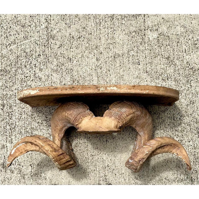 Vintage Faux Ram’s Horn Bracket For Sale In West Palm - Image 6 of 18
