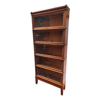Antique 1900s Globe Wernicke Barrister 5 Stack Bookcase For Sale