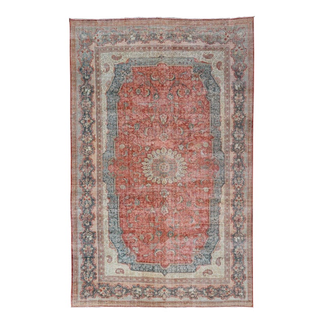 Large Antique Rug With Central Medallion and Regal Design 12'4 X 20'4 For Sale