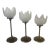 Frosted Glass Tulip Tea Light Candle Holder With Brass Stems - 3 For Sale