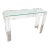 Postmodern Bolted Lucite and Inlaid Glass Top Console Table For Sale