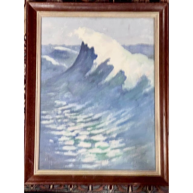 Excellent execution of an Ocean Wave. Water Color on Water Color paper. Original dated and signed lower left. Includes frame.