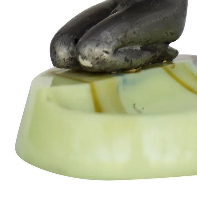 1930s Nude Art Deco Smoking Flapper Slag Glass Ashtray by Houzex For Sale In Los Angeles - Image 6 of 7