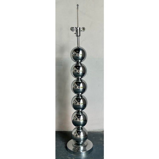 Chrome Vintage Boho Chrome Floor Lamp After Kovacs For Sale - Image 8 of 12