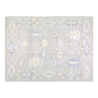 Turkish Oushak Hand Knotted Wool Rug, 5'x7' For Sale