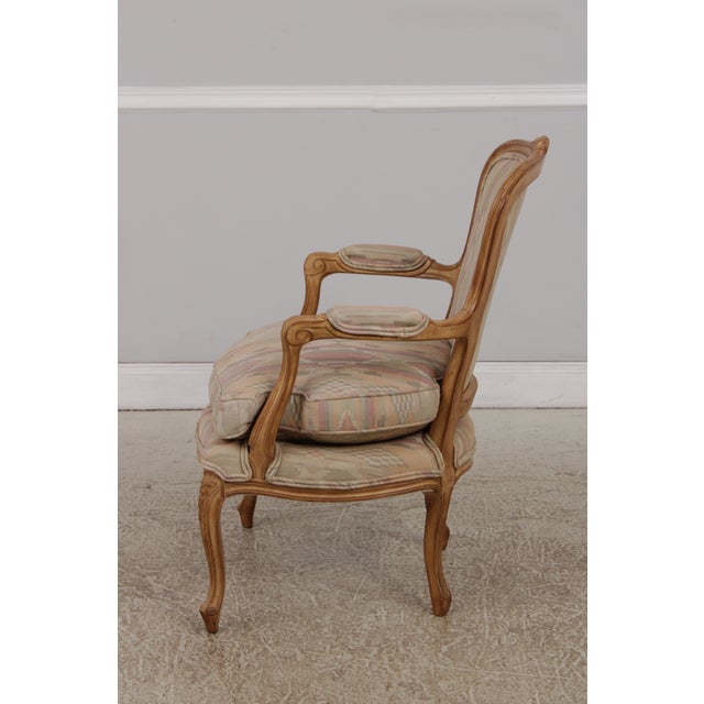 Pair MGM French Louis XV Upholstered Bergere Chairs For Sale - Image 4 of 18