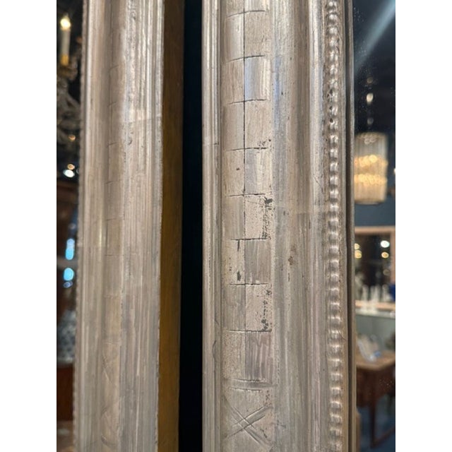 Pair of Rectangular Silver Louis Philippe Mirrors For Sale - Image 4 of 5