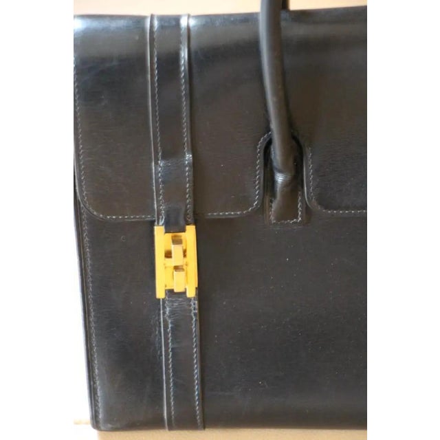 Black Leather Hermes Drag Bag by Hermès for Hermès, Unkns For Sale - Image 6 of 18