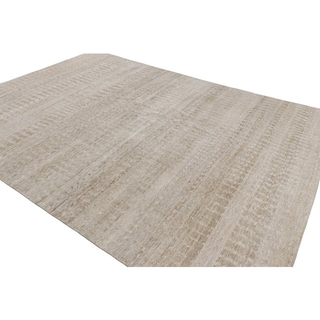 Rug & Kilim Rug & Kilim’s Contemporary Textural Rug in Beige-Brown and Gray Tones - 13x18 For Sale - Image 4 of 8