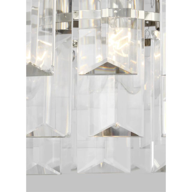 Art Deco Chapman & Myers by Visual Comfort Studio Arden Small Chandelier, Silver For Sale - Image 3 of 5