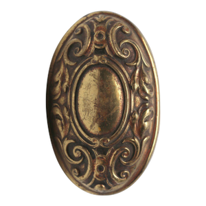 Antique 1910s Bronze Yale Flemish Renaissance Oval Largo Door Knobs