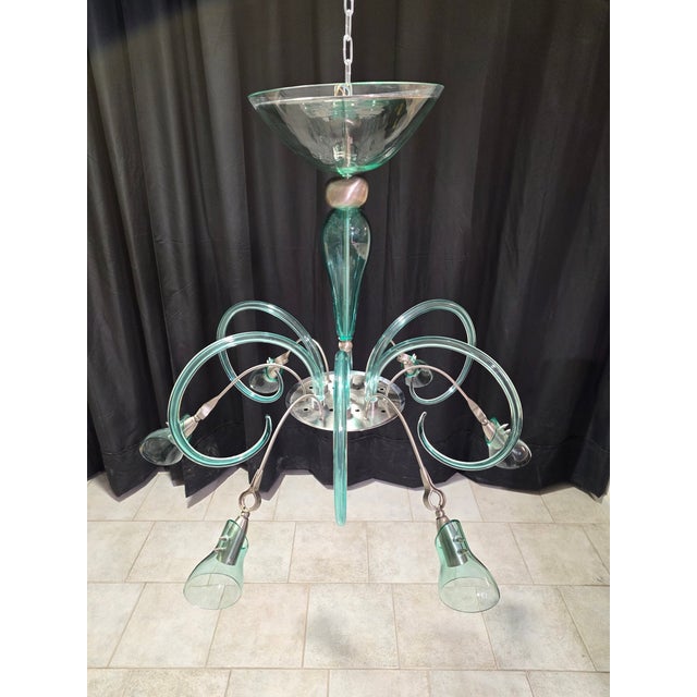 Vintage Murano Glass Chandelier, 1980s For Sale - Image 10 of 11