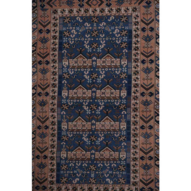 Beige 1960s Handknotted Turkish Oushak Rug 4'7'' X 8'1'' For Sale - Image 8 of 10