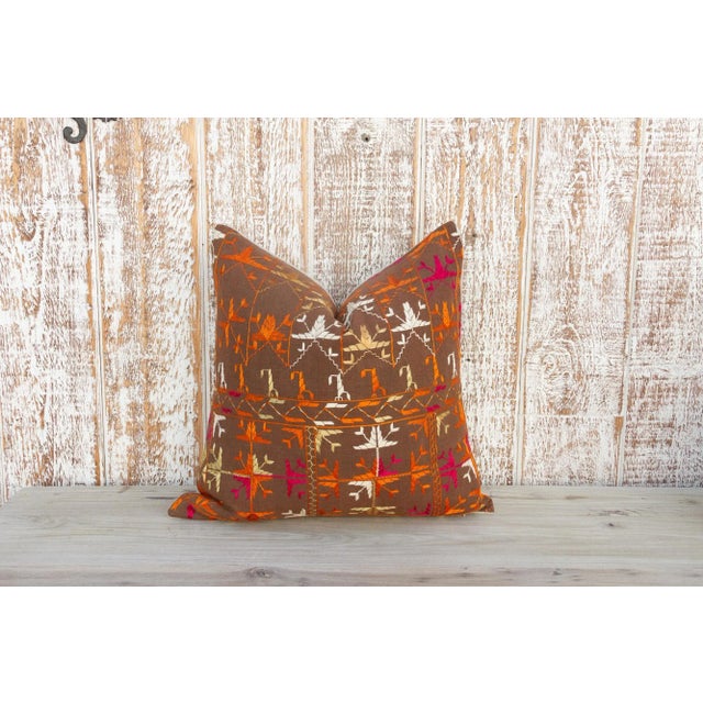 Heer Antique Indian Folk Pillow For Sale - Image 10 of 10
