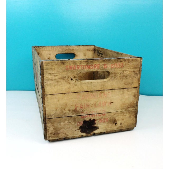 Vintage 1966 Fairlawn Dairy NJ Wooden Milk Bottle Crate Chairish