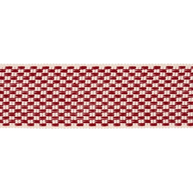 Contemporary Sample - Schumacher Crawford Check Tape Wide in Cornwallis Red For Sale - Image 3 of 3