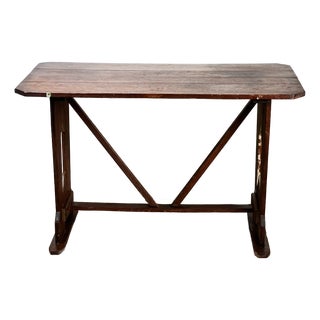 Antique Rustic Italian Fratino Trestle Table C. Late 19th Century For Sale