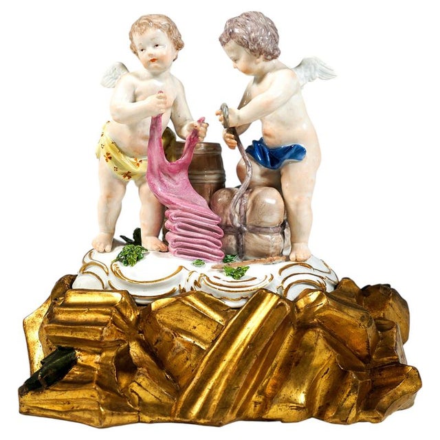 Allegory of Trade Cupid Group by C.C. Punct for Meissen, Germany, 1763 For Sale - Image 6 of 6