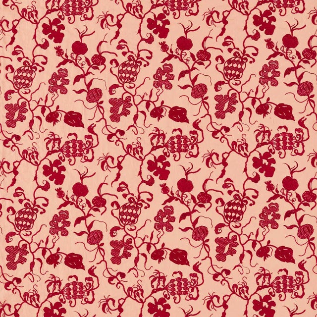 Sanderson Mydsomer Pickings Fabric in Conch/Madder - a Sample For Sale