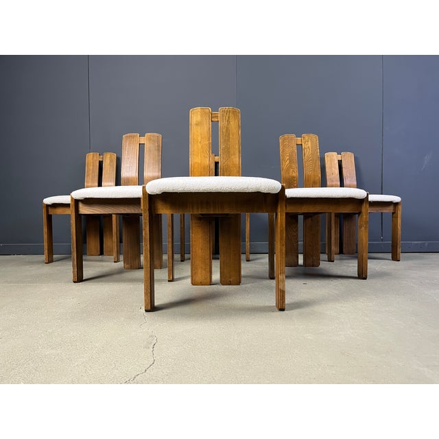Wood Brutalist Dining Chairs, 1960s, Set of 6 For Sale - Image 7 of 9